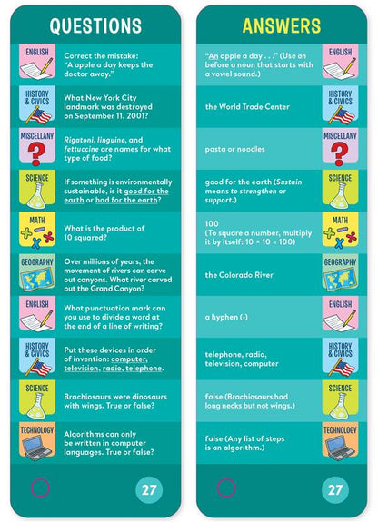 Brain Quest 5th Grade Smart Cards Revised 5th Edition