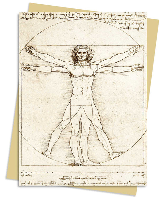 Pack de cartes de vœux Léonard de Vinci : L'Homme de Vitruve