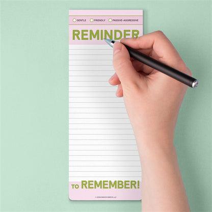 Reminder to Remember Make-a-List Pad