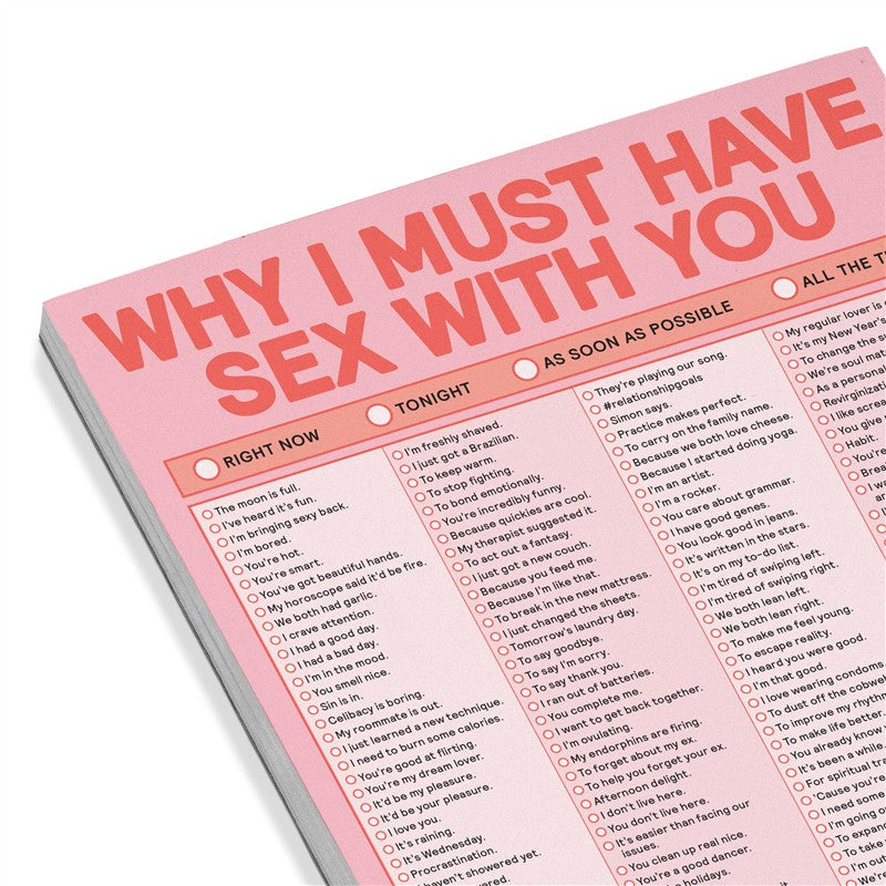 Why I Must Have Sex With You Checklist Pad (Second Edition)