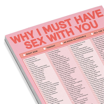 Why I Must Have Sex With You Checklist Pad (Second Edition)