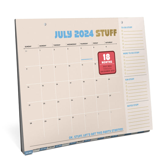 Life Stuff (But Also Me Stuff) 18-Month Desktop Calendar (Jul. 2024 - Dec. 2025)