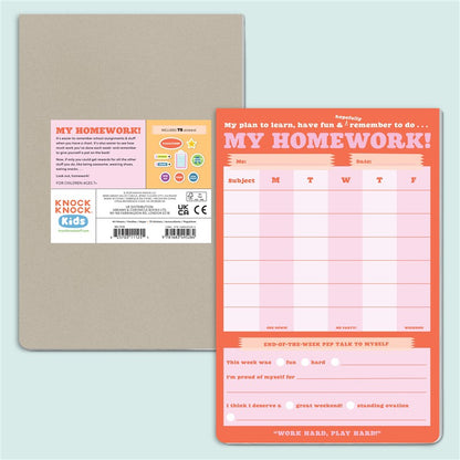My Homework Weekly Tracker Pad Can-Do Pad with Sticker Sheet
