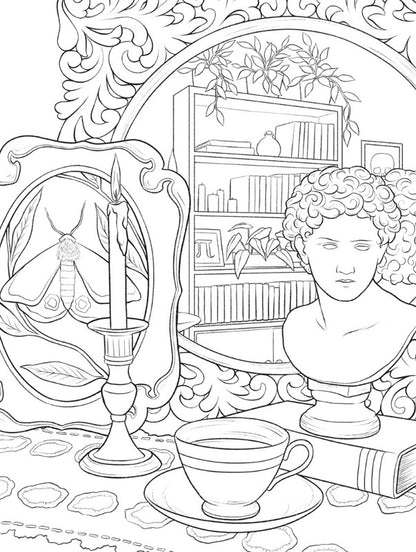 Dark Academia: A Coloring Book