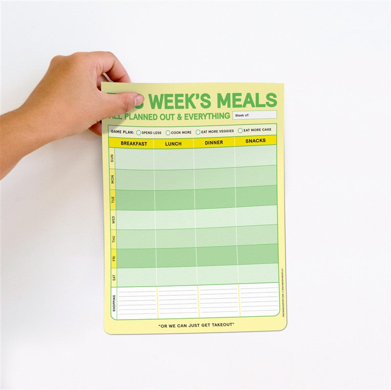 This Week's Meals Big &amp; Sticky Notepad - Sticky Meal Planner Pad (40 Sheets, 9.75 x 7-inches)