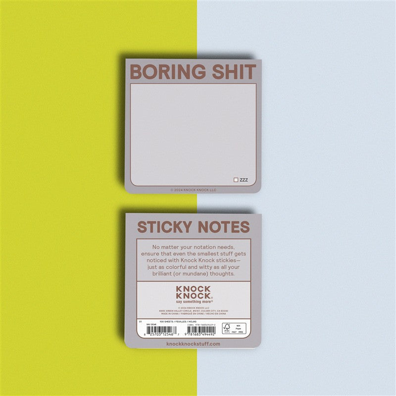 Boring Shit Sticky Note Pad