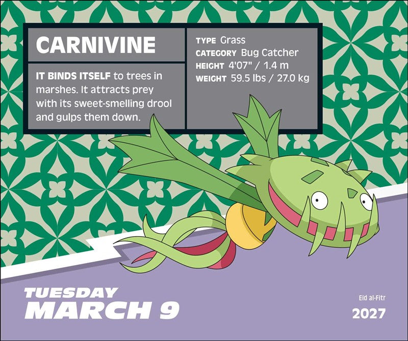 Pokémon 2027 Day-to-Day Calendar