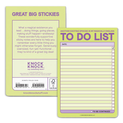 (Another Episode in My Magically Endless) To Do List Great Big Sticky Note
