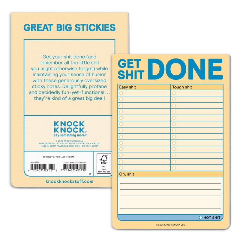 Get Shit Done Great Big Sticky Note (Pastel Version)