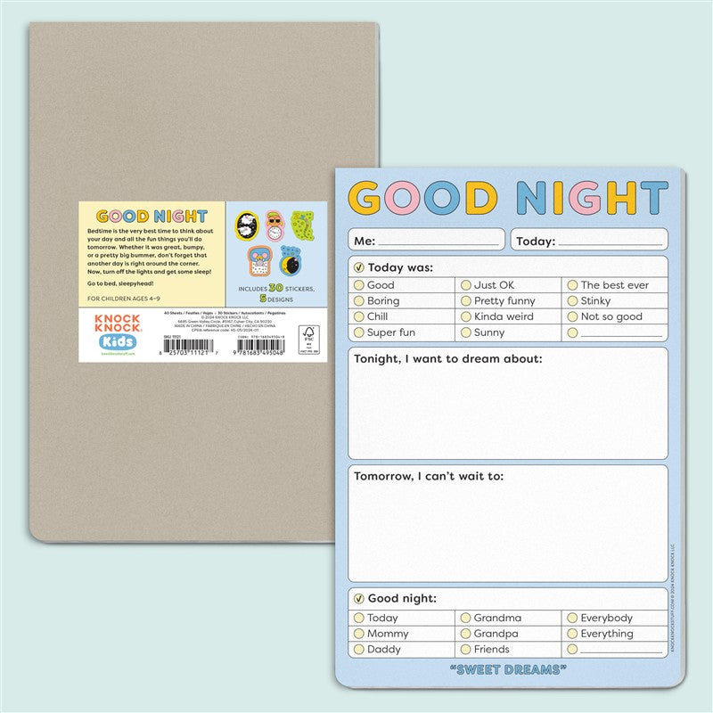 Good Night Playtime Pad with Sticker Sheet