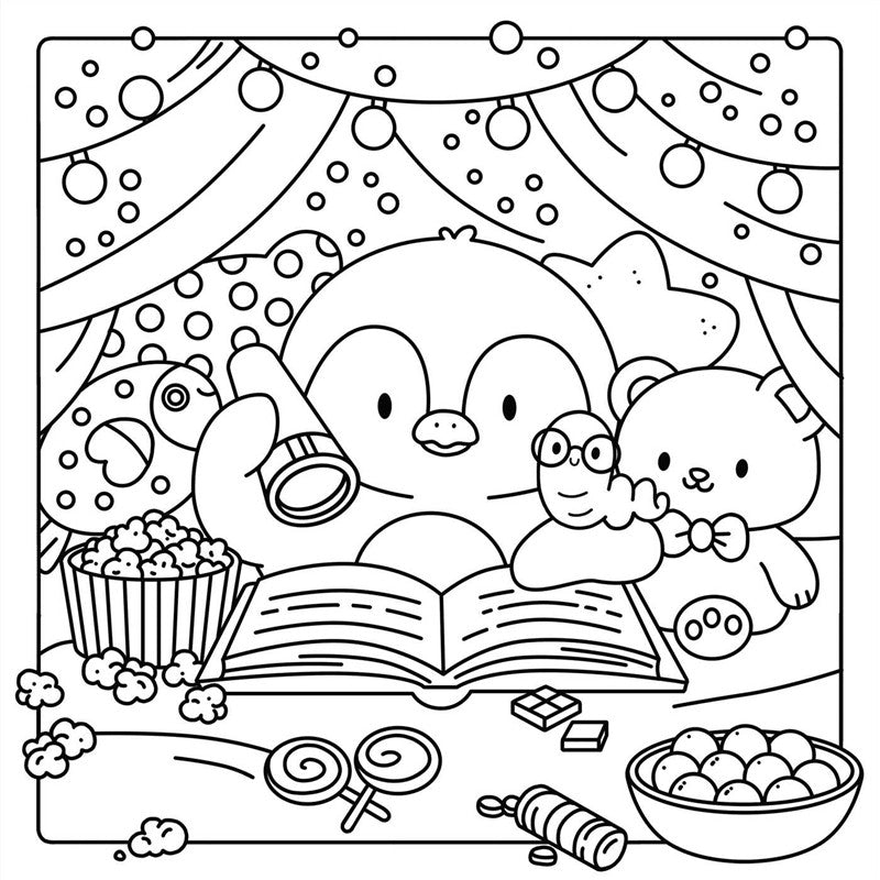 Little Bookworm: A Cozy Coloring Book