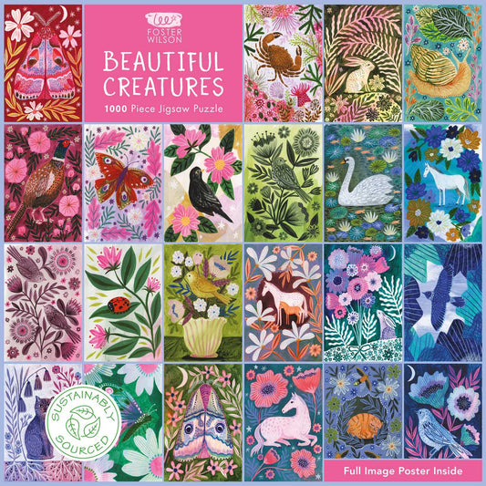 Adult Sustainable Jigsaw Puzzle Lee Foster-Wilson: Beautiful Creatures