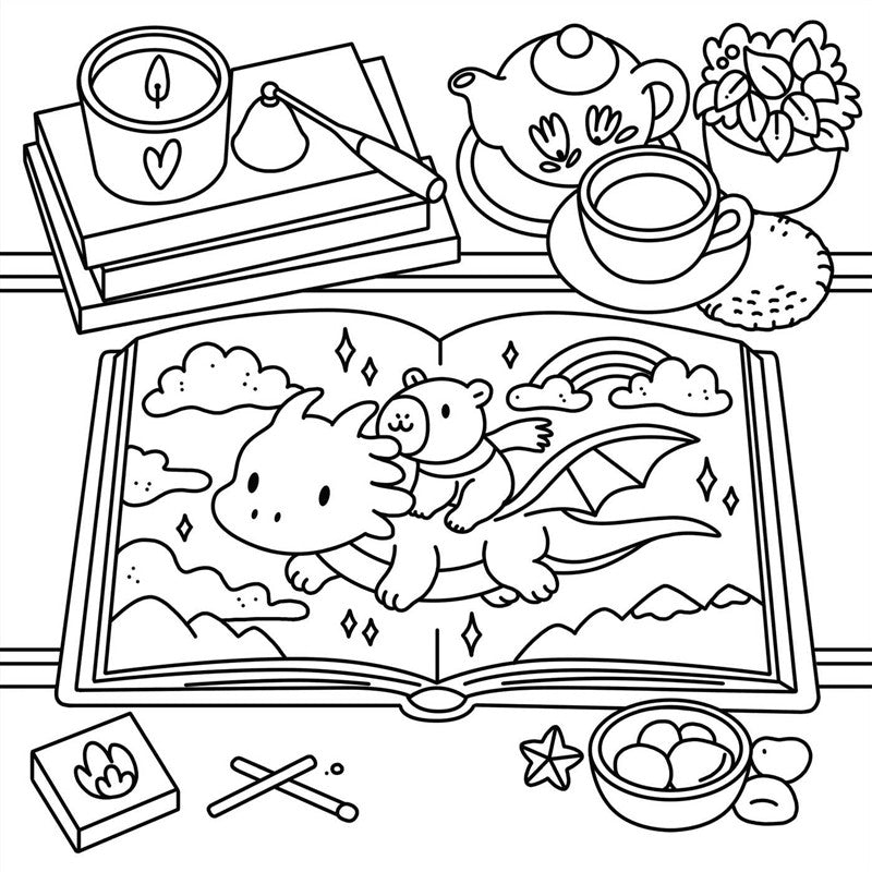 Little Bookworm: A Cozy Coloring Book