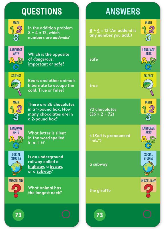 Brain Quest 3rd Grade Smart Cards Revised 5th Edition