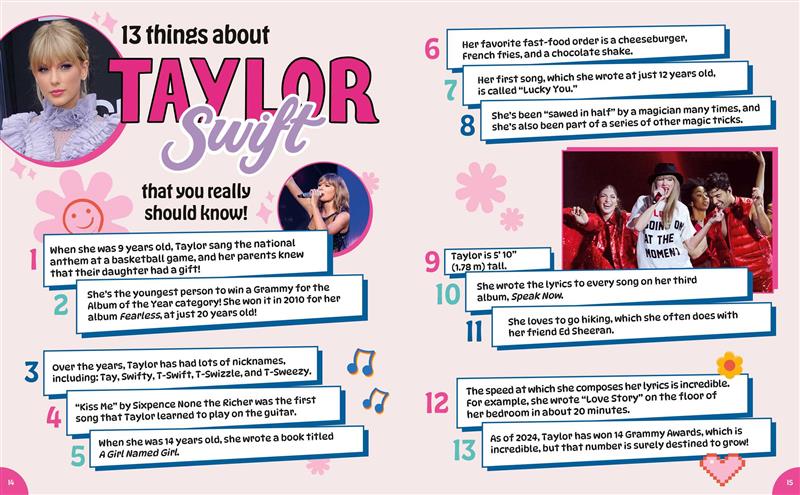 Taylor Swift: Coloring, Quizzes, Games, Photos, Facts