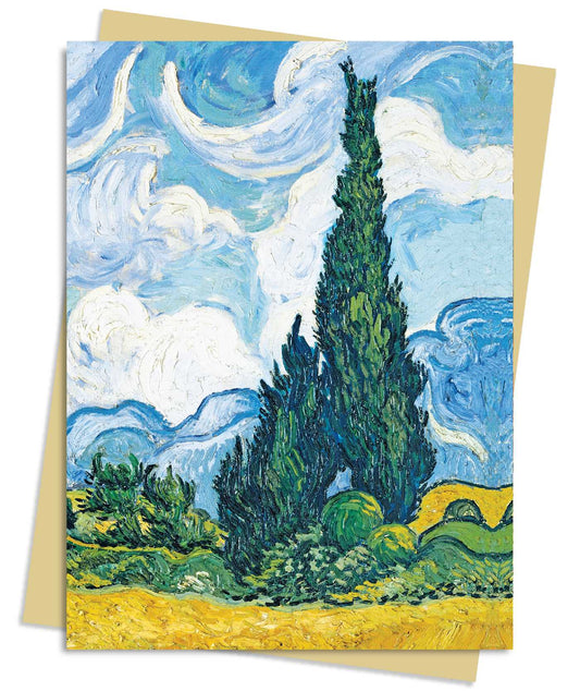 Lot de cartes de vœux Vincent van Gogh : Champ de blé avec cyprès