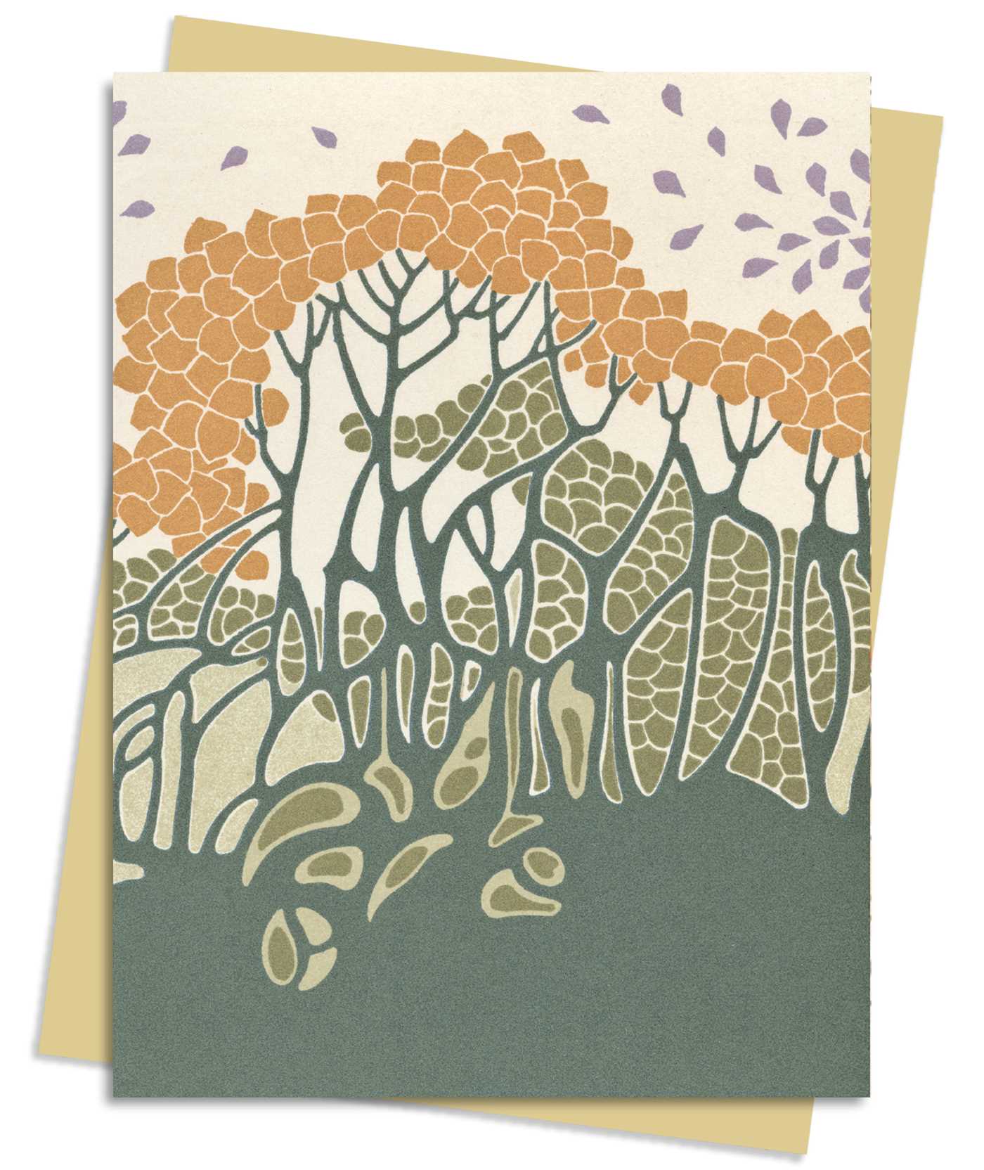 Pack de cartes de vœux Feuilles d'automne (Art Nouveau)