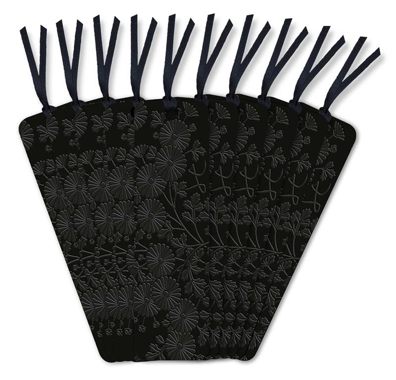 Uematsu Hobi: Box Decorated with Chrysanthemums Artisan Art Vegan Leather Bookmarks (pack of 10)