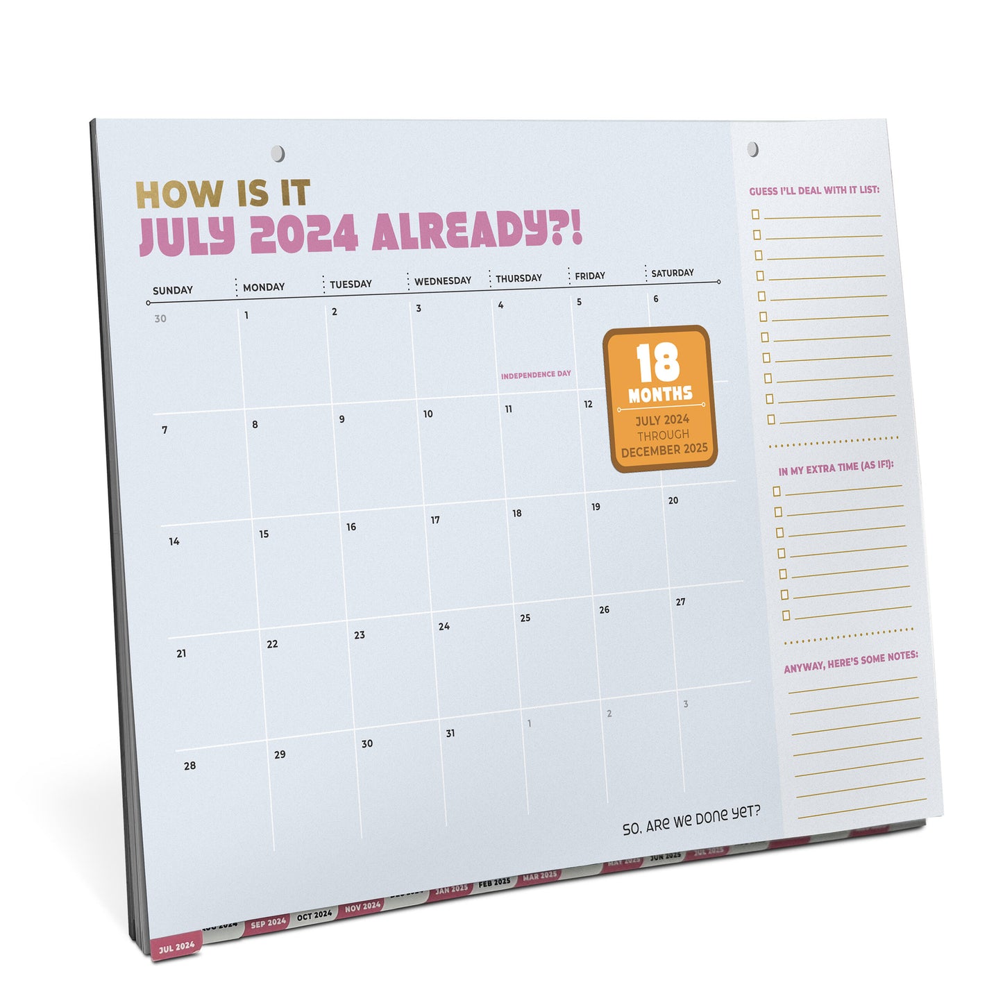 What Month Is It Anyway? 18-Month Desktop Calendar (Jul. 2024 - Dec. 2025)