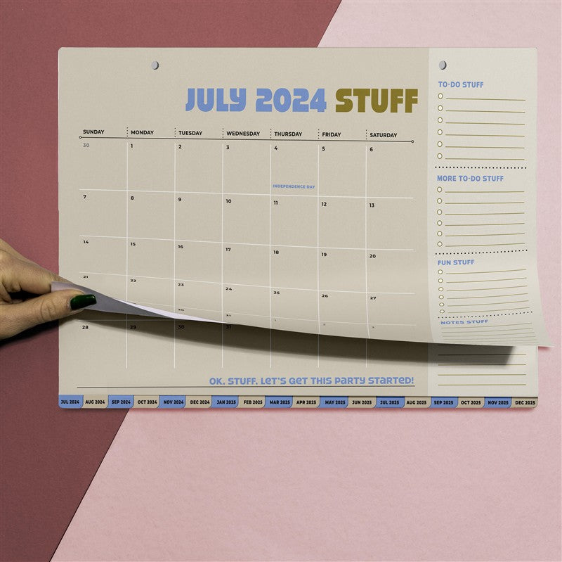 Life Stuff (But Also Me Stuff) 18-Month Desktop Calendar (Jul. 2024 - Dec. 2025)
