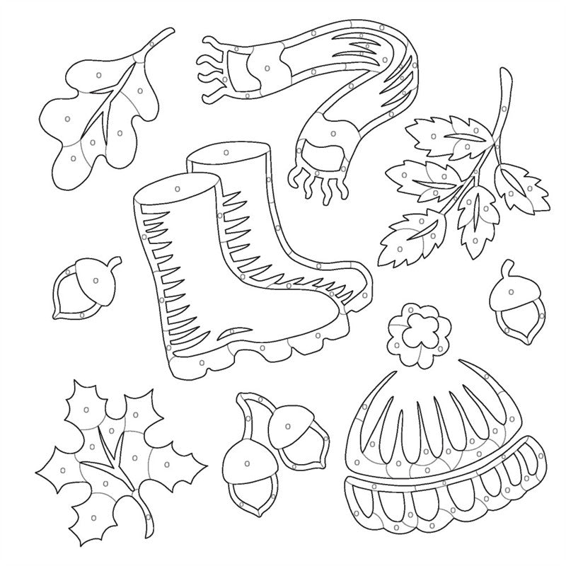 Autumn Inspirations: A Monochrome Coloring Book