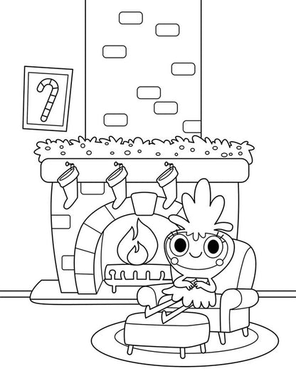 Super Simple Merry Christmas! A Cozy Coloring Book with Stickers!