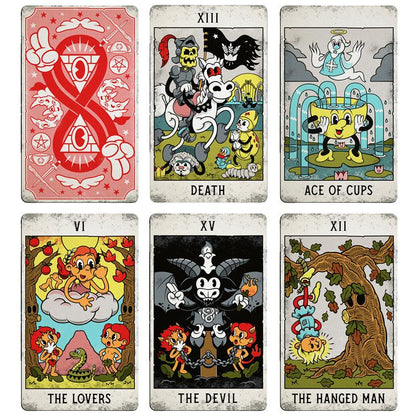 Mélanges mystiques : un tarot de dessin animé vintage