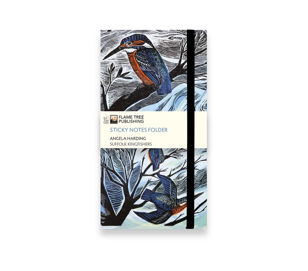 Angela Harding: Suffolk Kingfishers Flame Tree Sticky Notes Folder