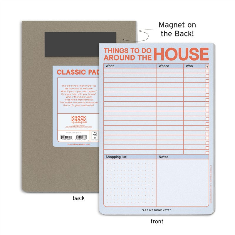 Things to Do Around the House Notepad with Magnet (Pastel Edition)