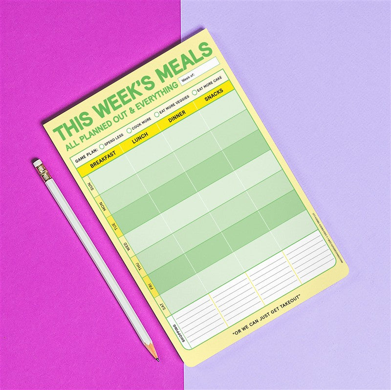 This Week's Meals Big &amp; Sticky Notepad - Sticky Meal Planner Pad (40 Sheets, 9.75 x 7-inches)