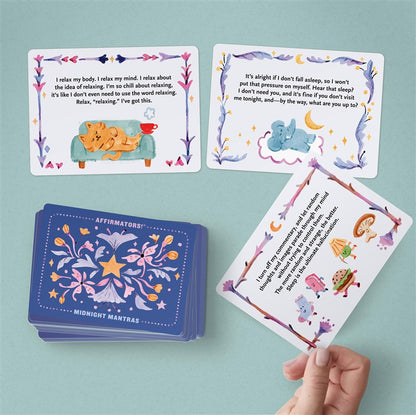 Affirmators! Mantras Midnight Late Night Affirmation Cards Deck (30 Cards)