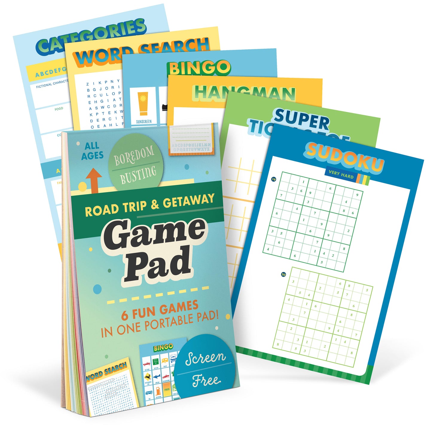 Roadtrip &amp; Getaway On-The-Go Game Pad, Travel Car Activities Book for Kids
