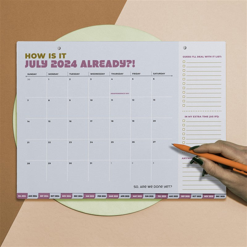 What Month Is It Anyway? 18-Month Desktop Calendar (Jul. 2024 - Dec. 2025)