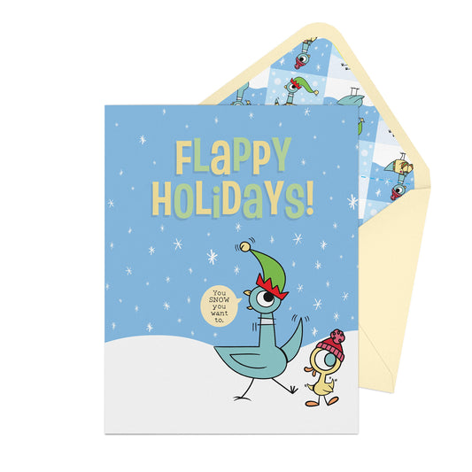 The Pigeon Flappy Holidays! Greeting Card