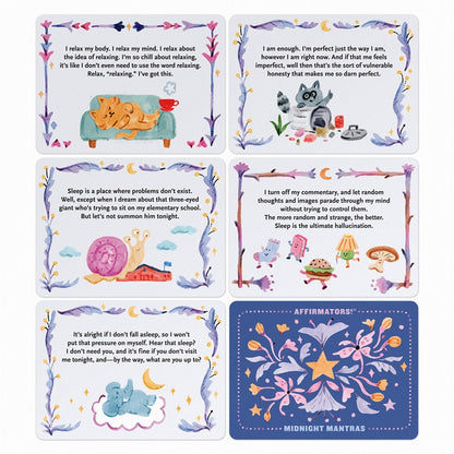 Affirmators! Mantras Midnight Late Night Affirmation Cards Deck (30 Cards)