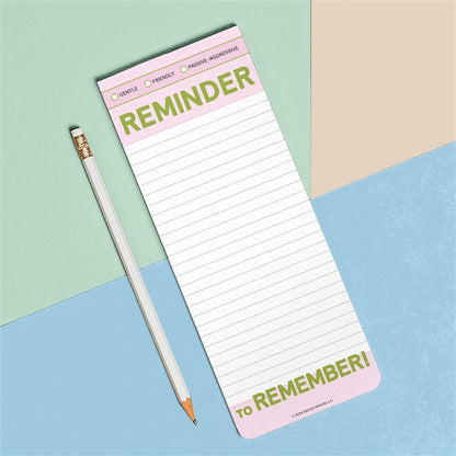 Reminder to Remember Make-a-List Pad