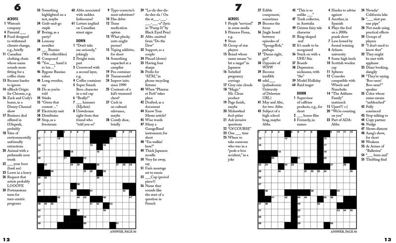 A-to-Gen Z Crosswords