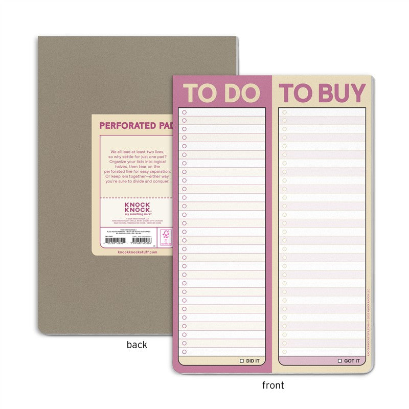 To Do To Buy Perforated Pad (Second Edition)