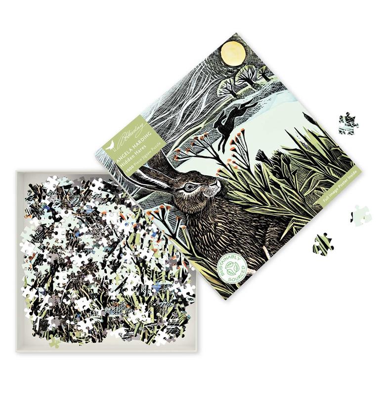 Adult Sustainable Jigsaw Puzzle Angela Harding: Hidden Hares