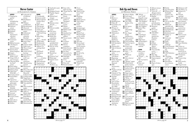 The Wall Street Journal First-Rate Sunday Crosswords