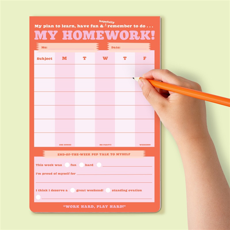 My Homework Weekly Tracker Pad Can-Do Pad with Sticker Sheet