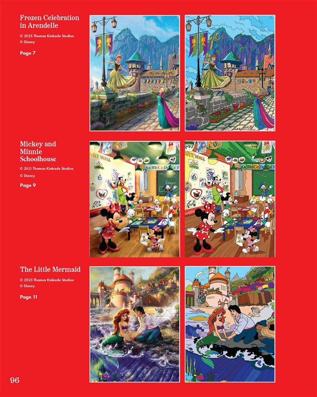 Disney Dreams Collection Thomas Kinkade Studios A Color by Number Book