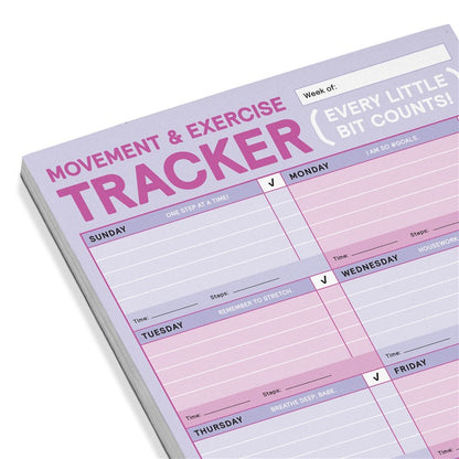 Movement &amp; Exercise Tracker Big &amp; Sticky Notepad - Sticky Fitness Tracker Pad (40 Sheets, 9.75 x 7-inches)
