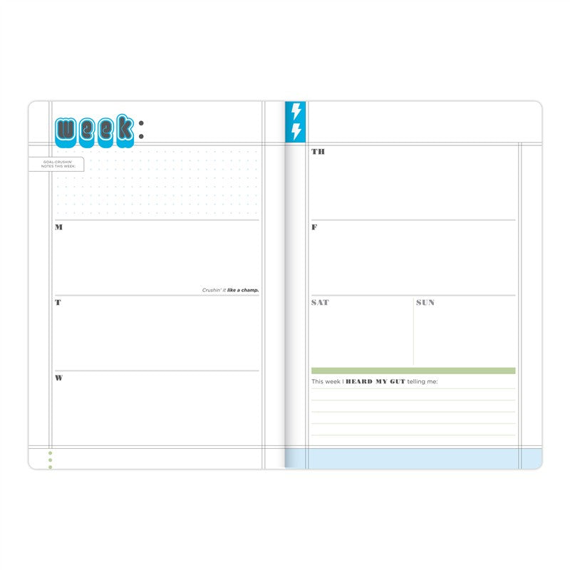 Crush Those Goals Undated Planner and Weekly Agenda Notebook