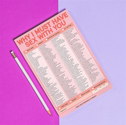 Why I Must Have Sex With You Checklist Pad (Second Edition)