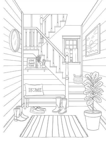 Creative Haven Farmhouse Charm Coloring Book