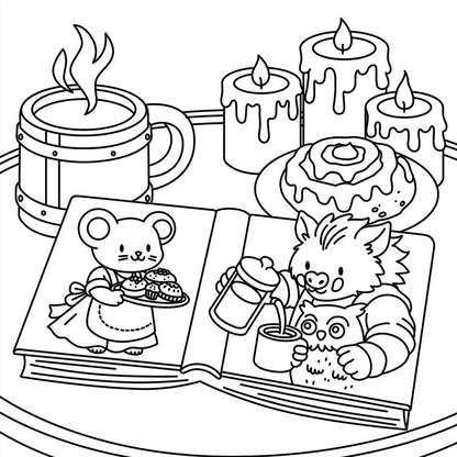 Little Bookworm: A Cozy Coloring Book