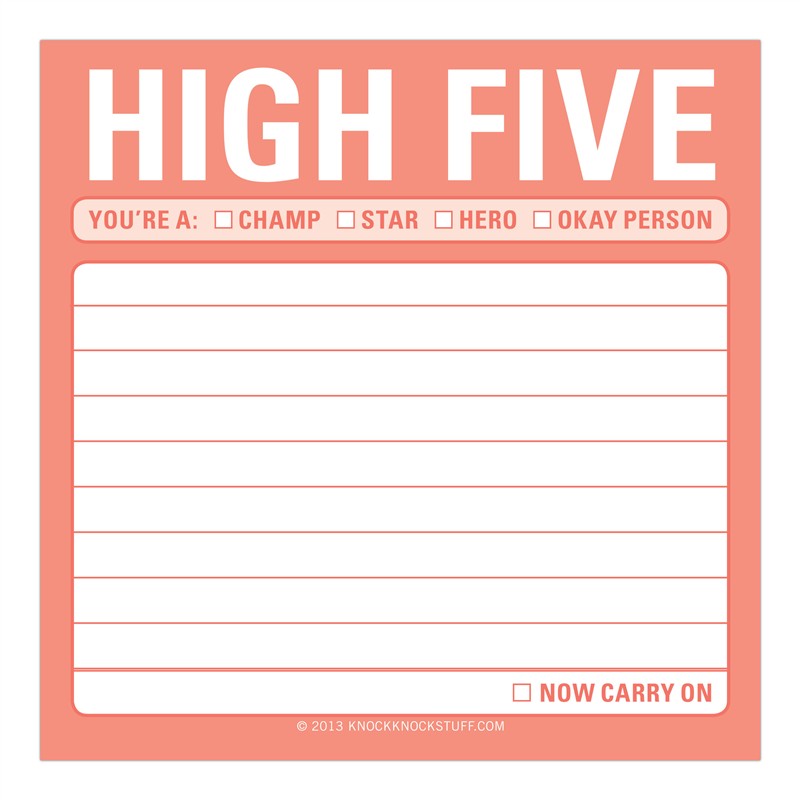 High Five Sticky Notes