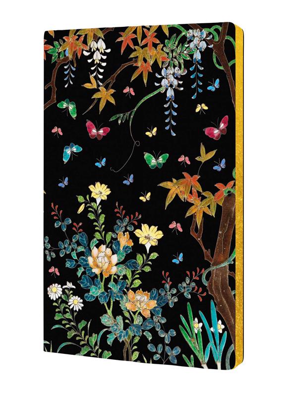 Musée Ashmolean : Coffret cloisonné avec fleurs et papillons (Soft Touch Journal)