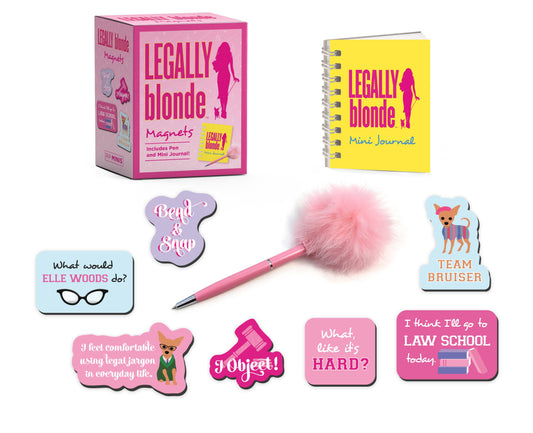 Aimants Legally Blonde : Comprend un stylo et un mini journal !